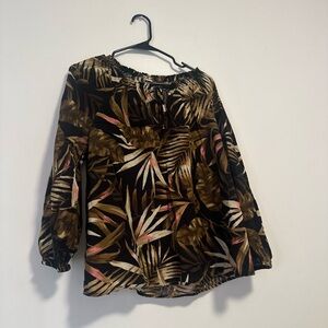 Women's Tropical Print Off-Shoulder Top